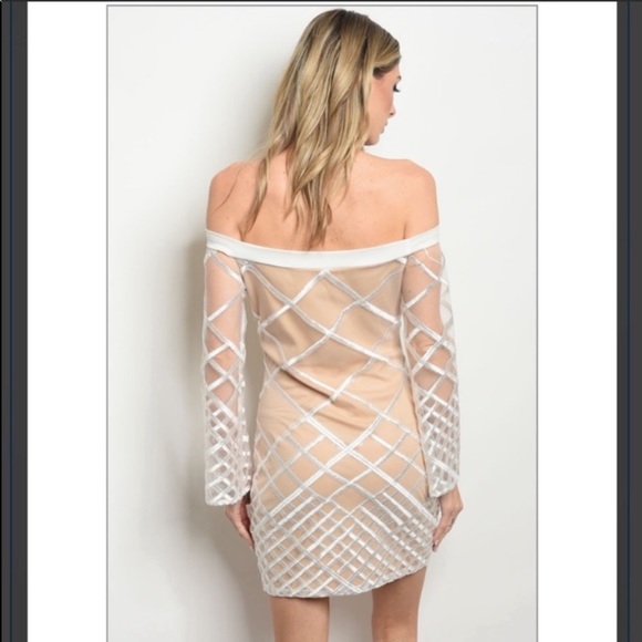 LUXXEL White/Nude Dress - Picture 5 of 5